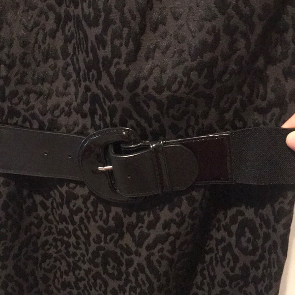 Worthington Little Black Animal Print Dress Size 6 - Picture 4 of 9